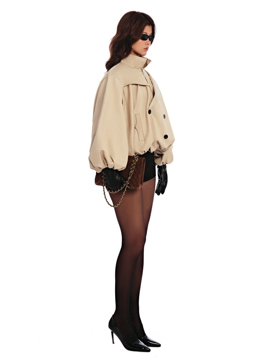 19 Balloon Sleeve Trench Jacket