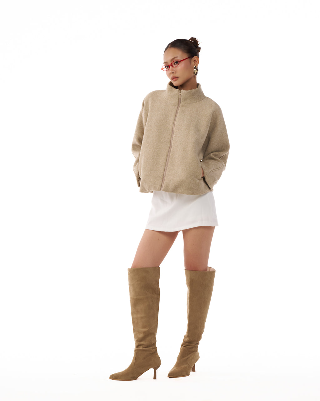 12 Zip Up Teddy Bomber Jacket