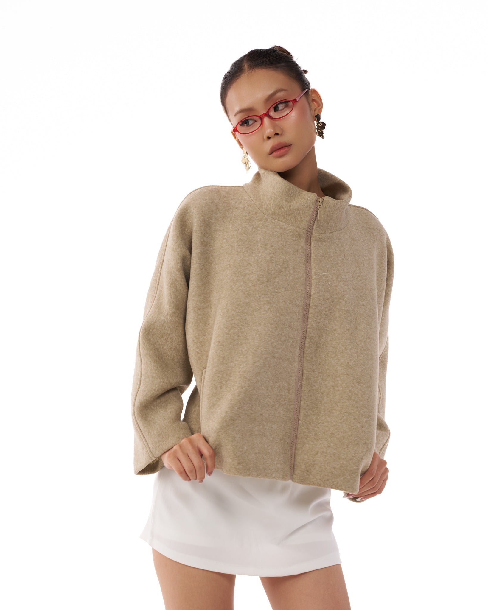 12 Zip Up Teddy Bomber Jacket