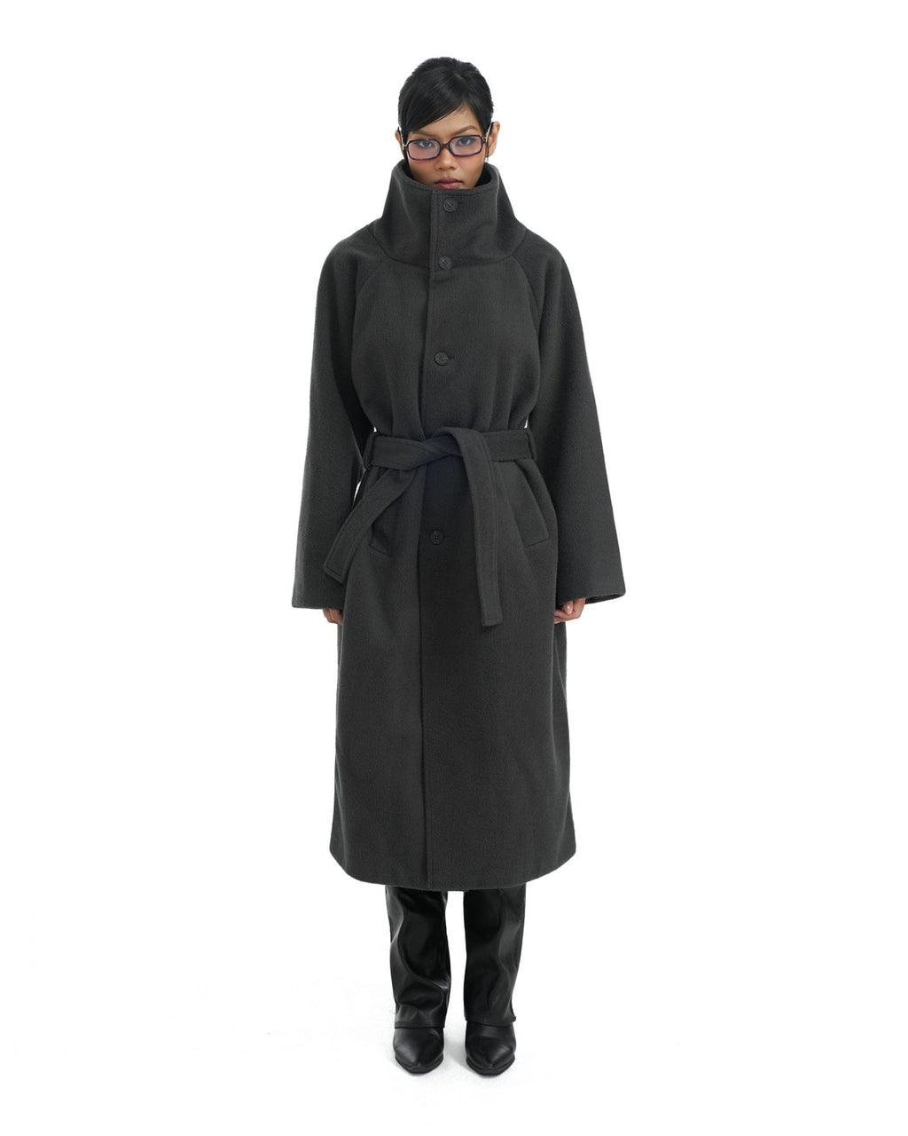 16 Grey Midi Coat