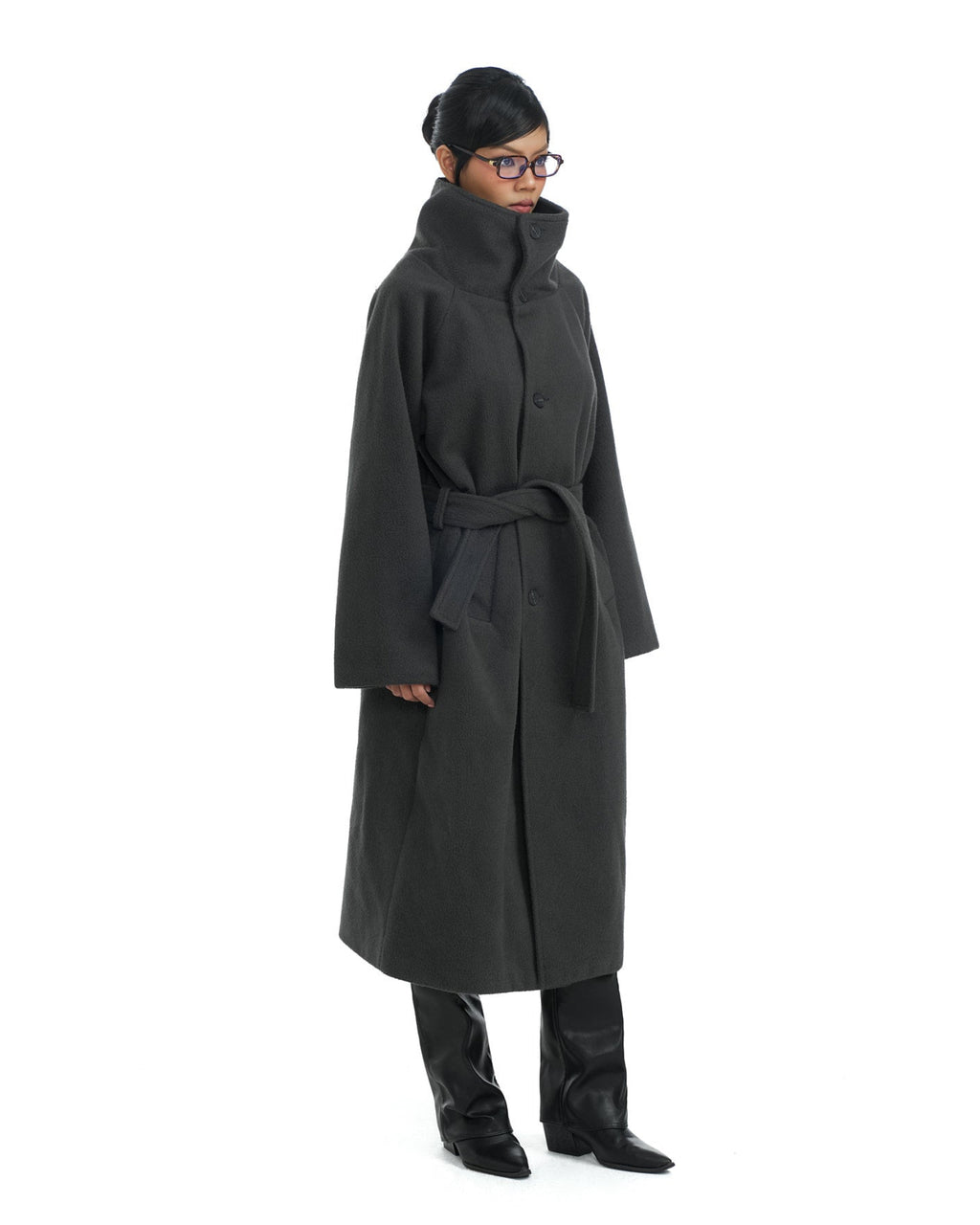 16 Grey Midi Coat