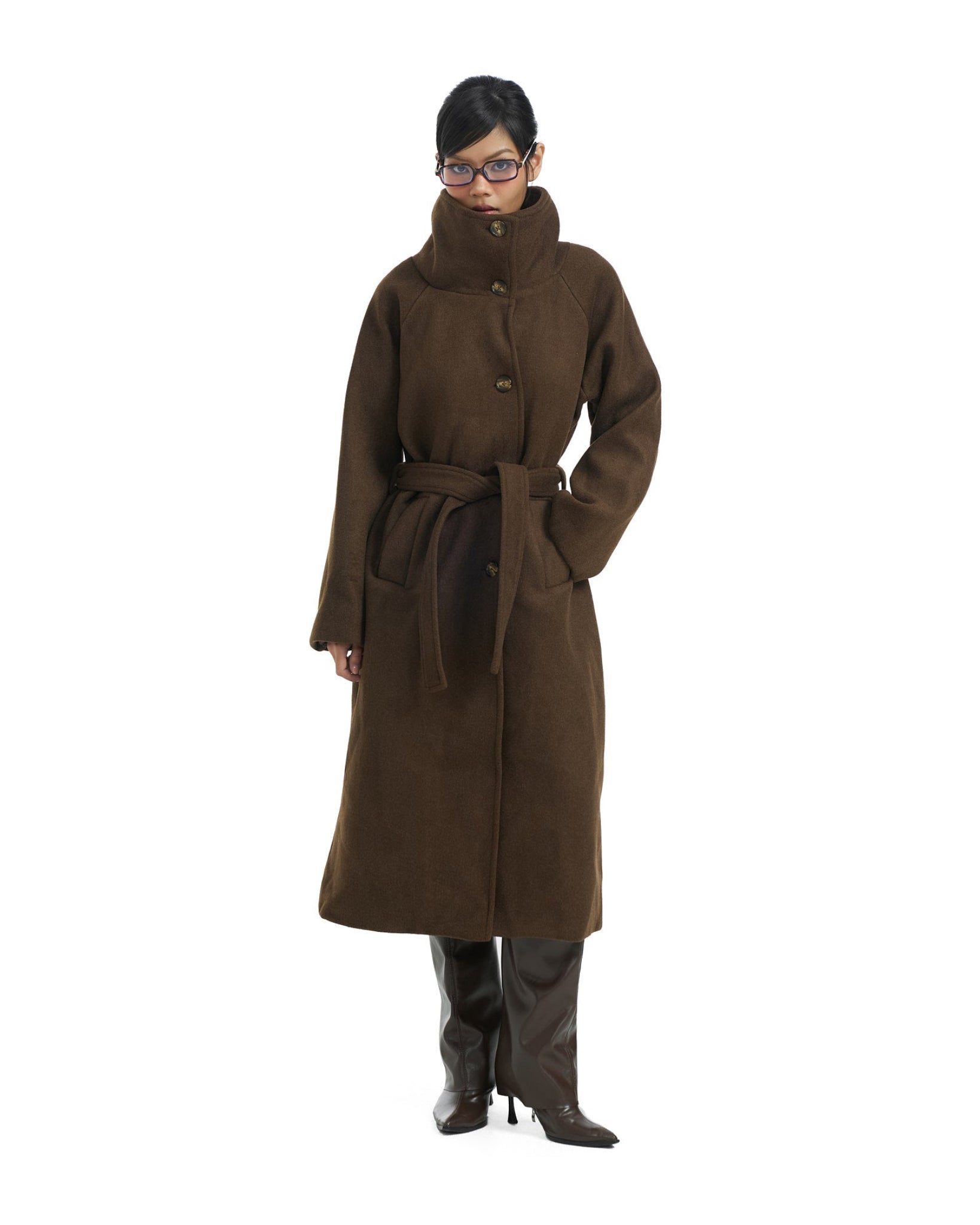 16 Brown Midi Coat – IMJEN