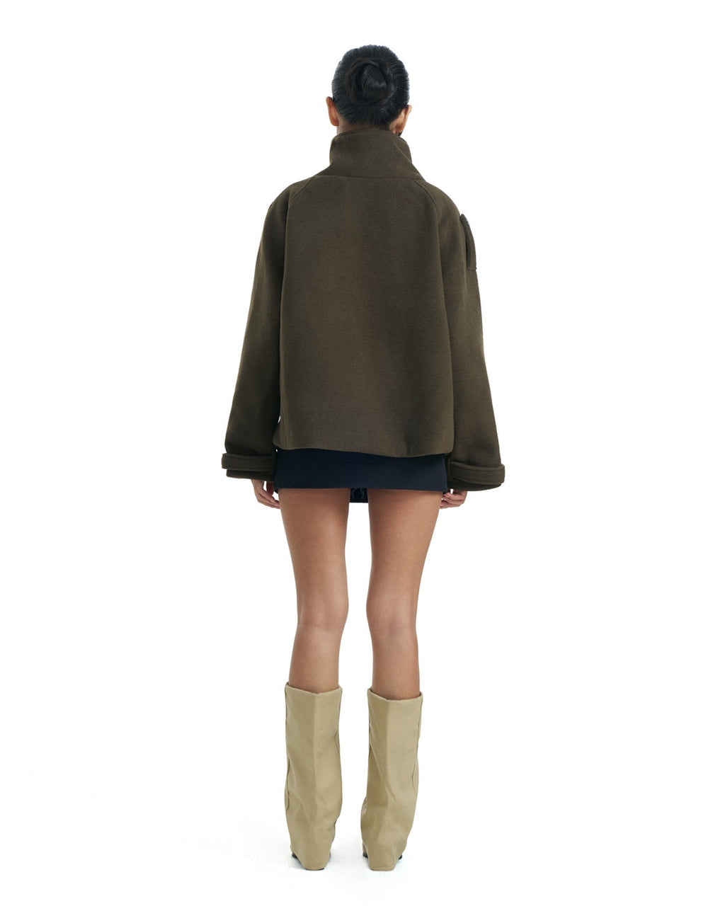 17 High Collar Zip Up Coat